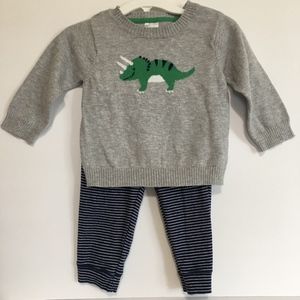 Carter's 9 Months Dinosaurs Gray Outfit